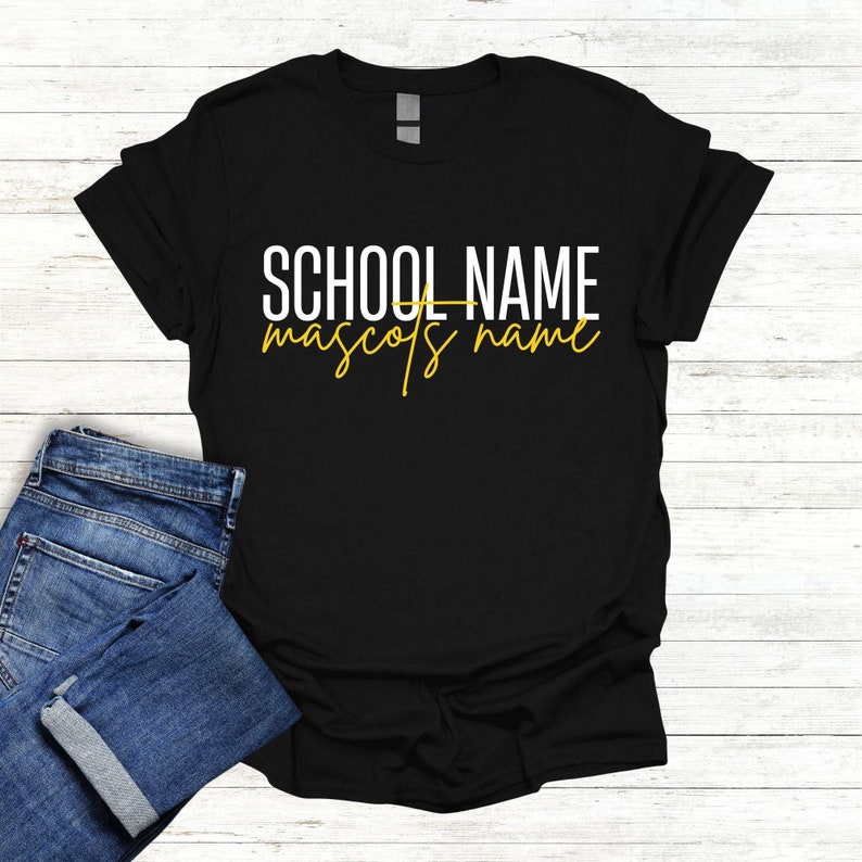 Custom School T-shirt, Custom Text Shirt, School Logo Shirt, Team Mascot Shirt, School Shirts, Custom School Shirt, School Spirit Shirts