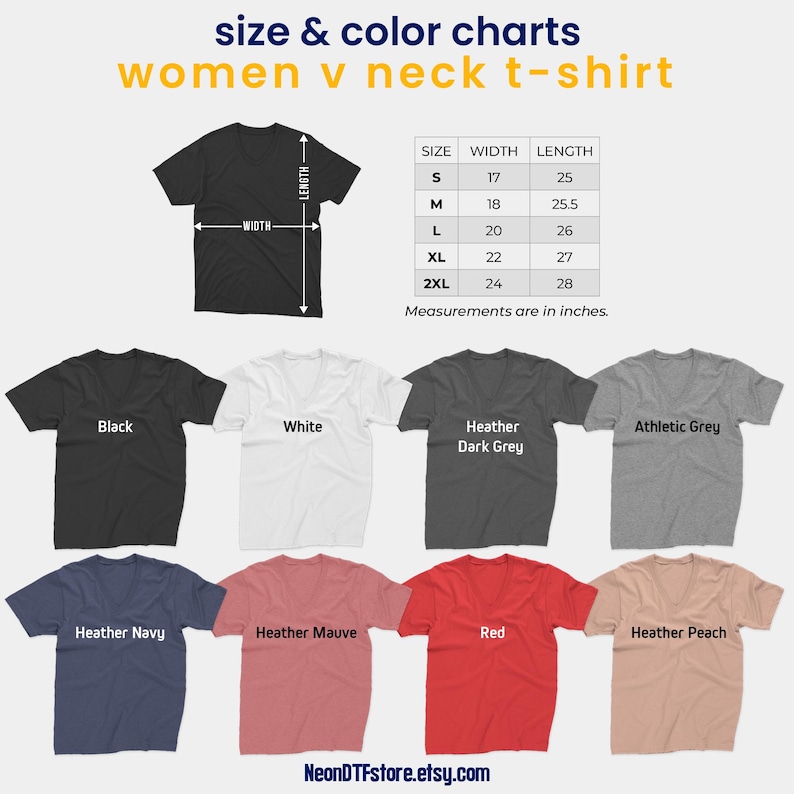 a women's v neck t - shirt sizes chart