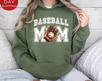 Baseball Mom Hoodie, Sports Mom Hoodie, Perfect Gift for Baseball Moms, Trendy Game Day Apparel, Comfortable Baseball Hoodie