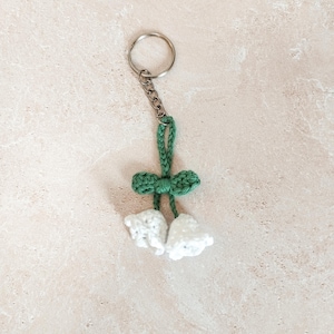 Lily of the valley key ring, Mother's Day gift, end of year gift, crocheted lily of the valley