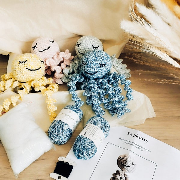 Kit pieuvre au crochet doudou pour bébé prématurés