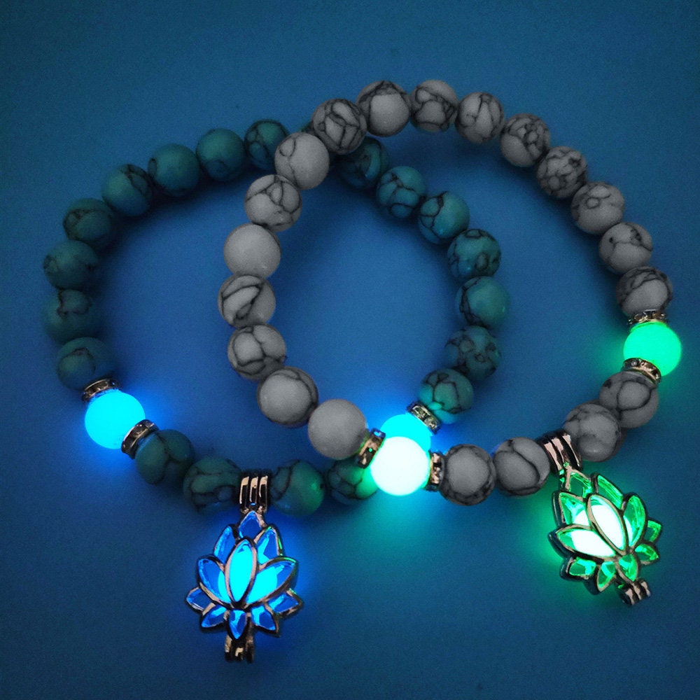 Stevig Mooi Identificeren Luminous Glow in the Dark Bracelet / Lotus Charm Beads - Etsy