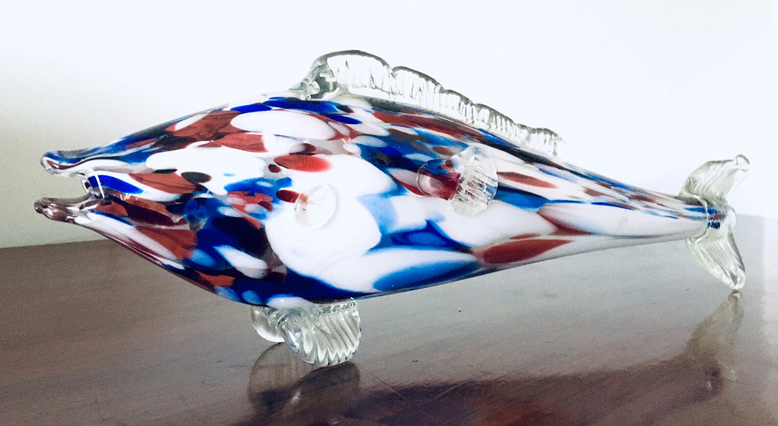 1970er Jahre Murano Glas Fisch blau und rot Etsy