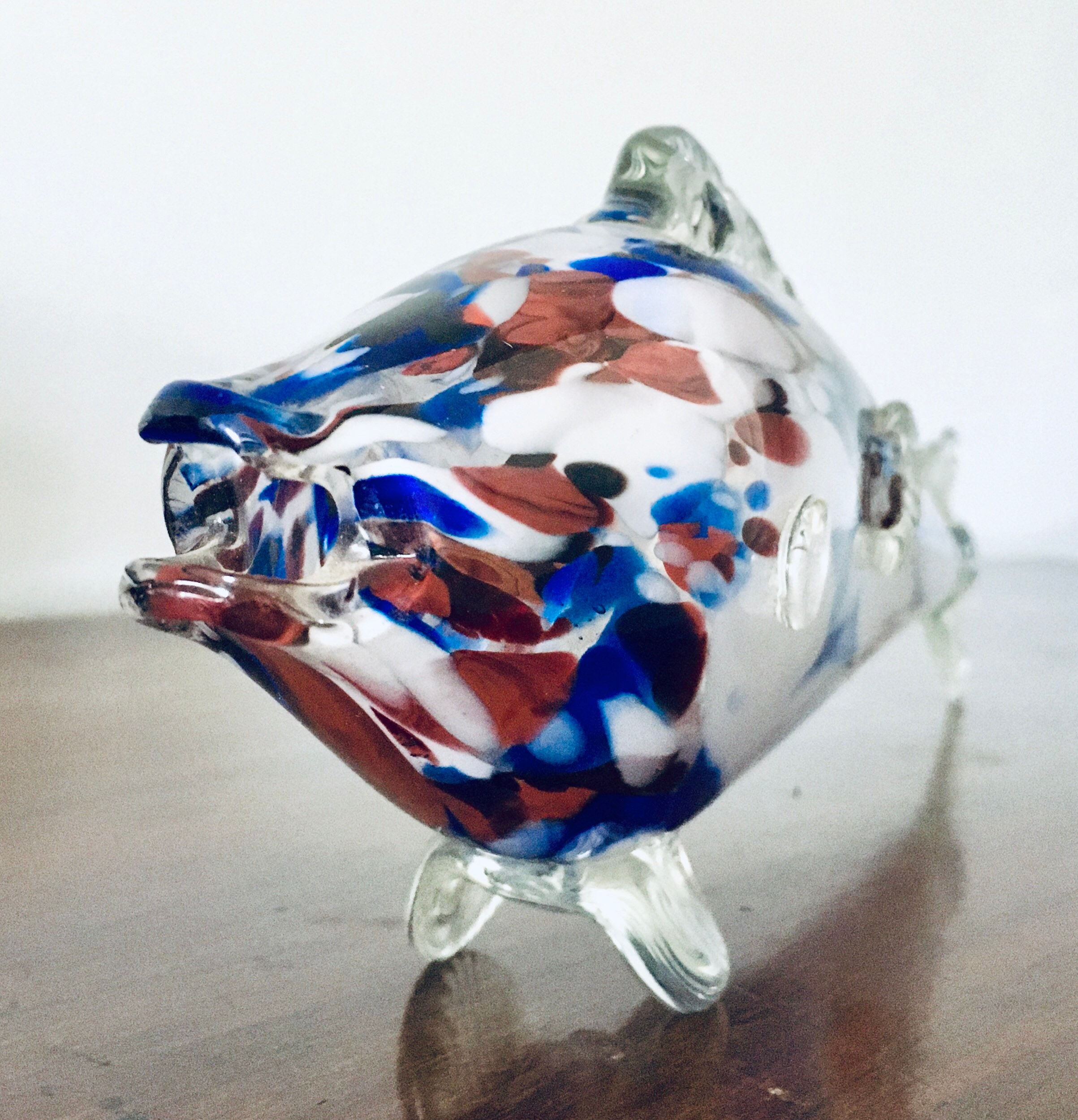 1970er Jahre Murano Glas Fisch blau und rot Etsy