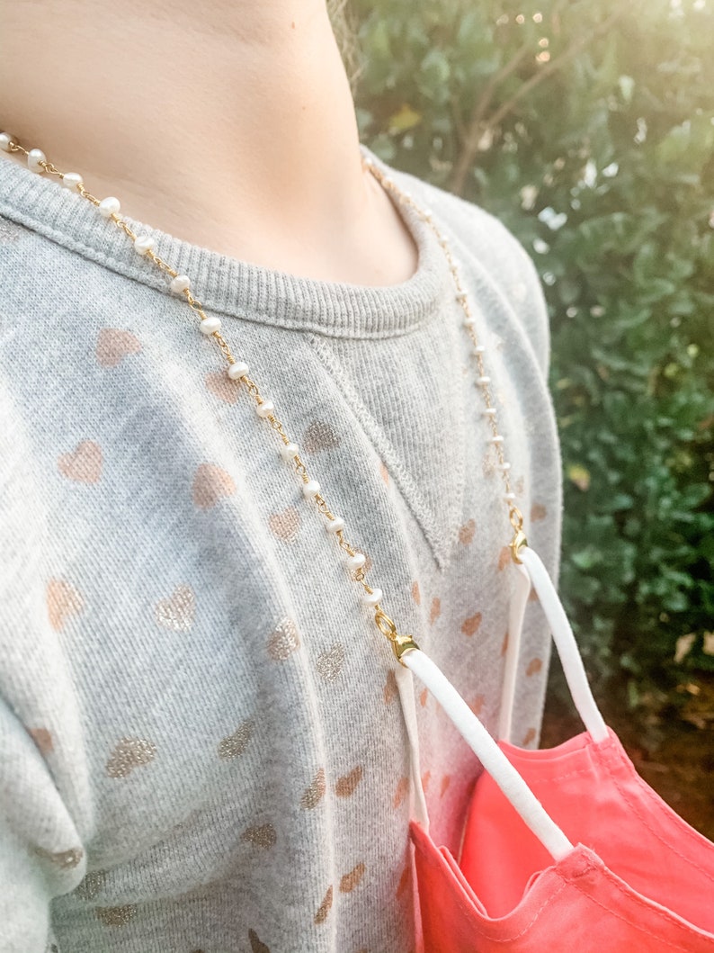4mm Fresh Water Pearl Face Mask Chain