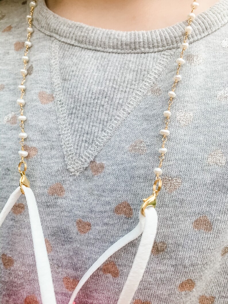 4mm Fresh Water Pearl Face Mask Chain