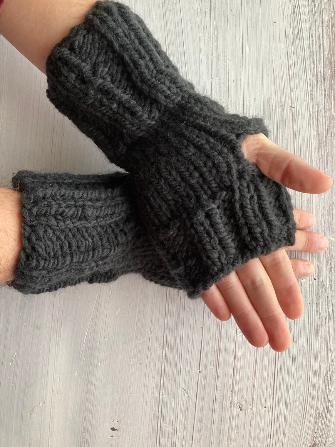 Mens fingerless glovesMens texting glovesblack Etsy