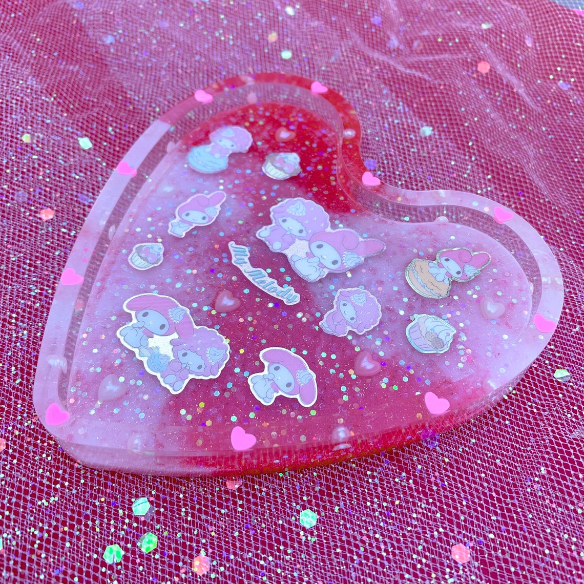My Melody Valentines Day Kawaii Resin Heart Trinket Tray | Etsy