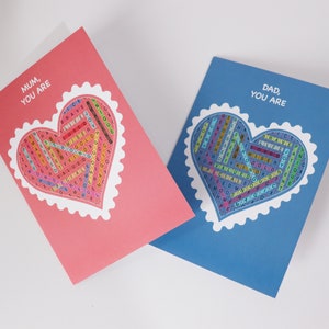 Set di due biglietti per mamma e papà, Festa della mamma, Festa del papà, Affermazioni Ricerca di parole sull'amore per se stessi, Celebrazione speciale del compleanno dei genitori, Promemoria