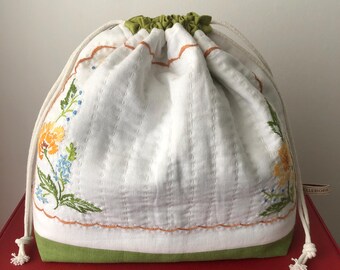 Vintage Fabric Project Bag