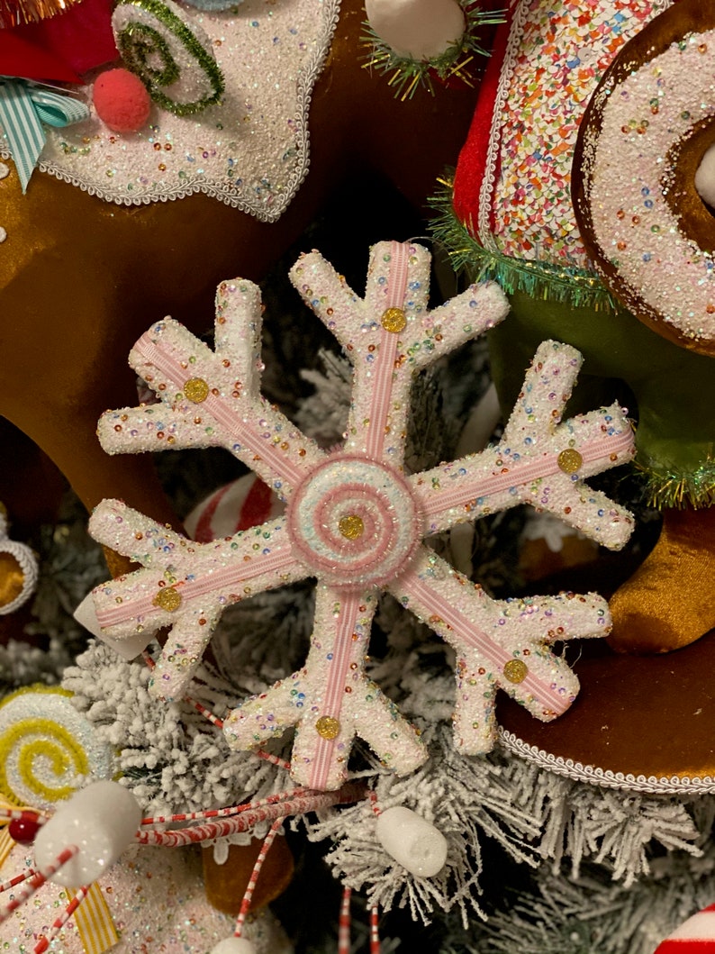 10 Candy sprinkles snowflake ornament