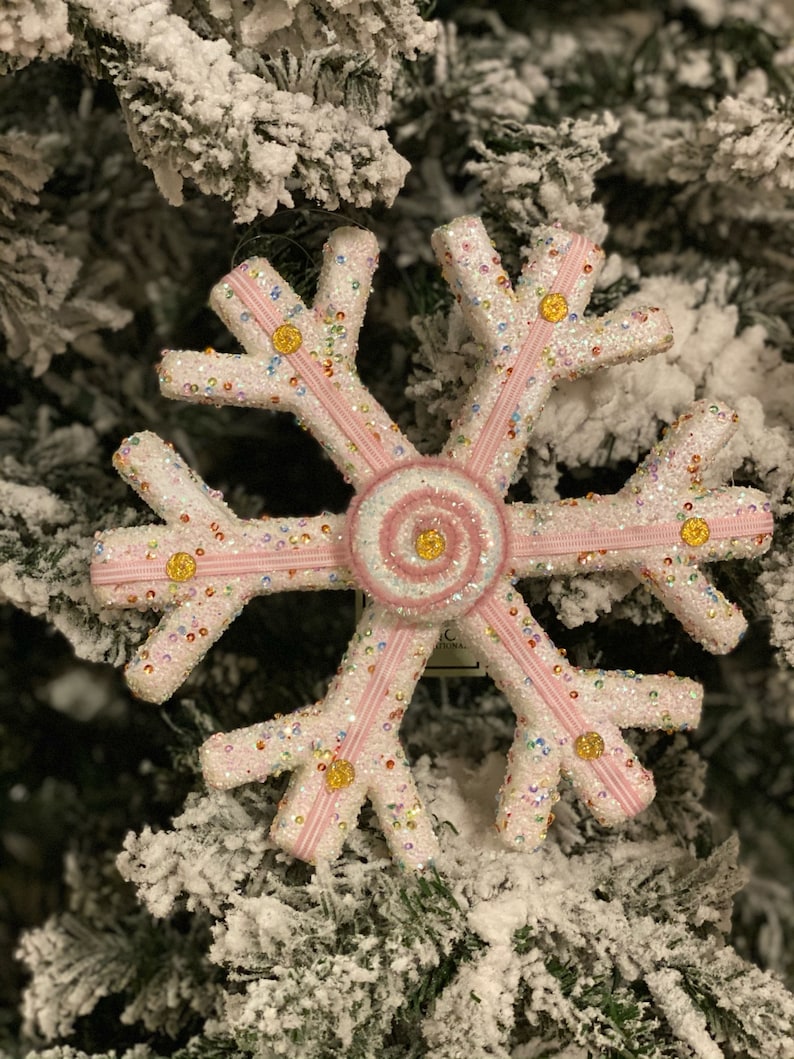 10 Candy sprinkles snowflake ornament