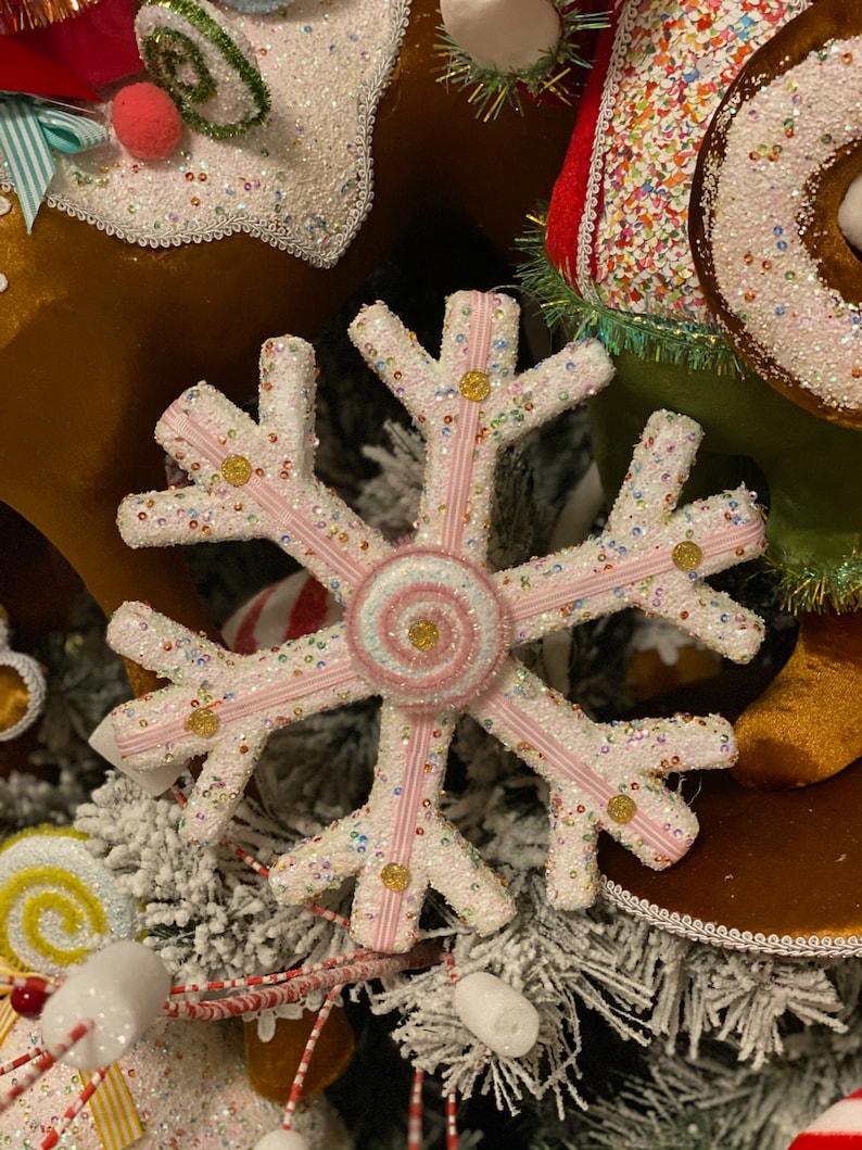 10 Candy sprinkles snowflake ornament