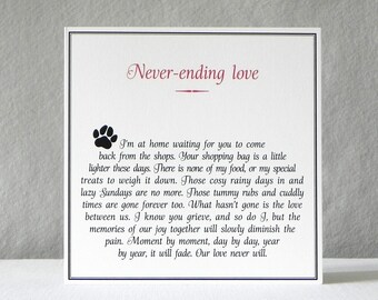 Pet Loss Card: Cat/Dog Bereavement, Rescue Loss