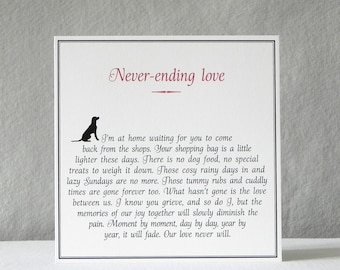 Dog sympathy card/dog loss/loss of rescue dog/pet bereavement card