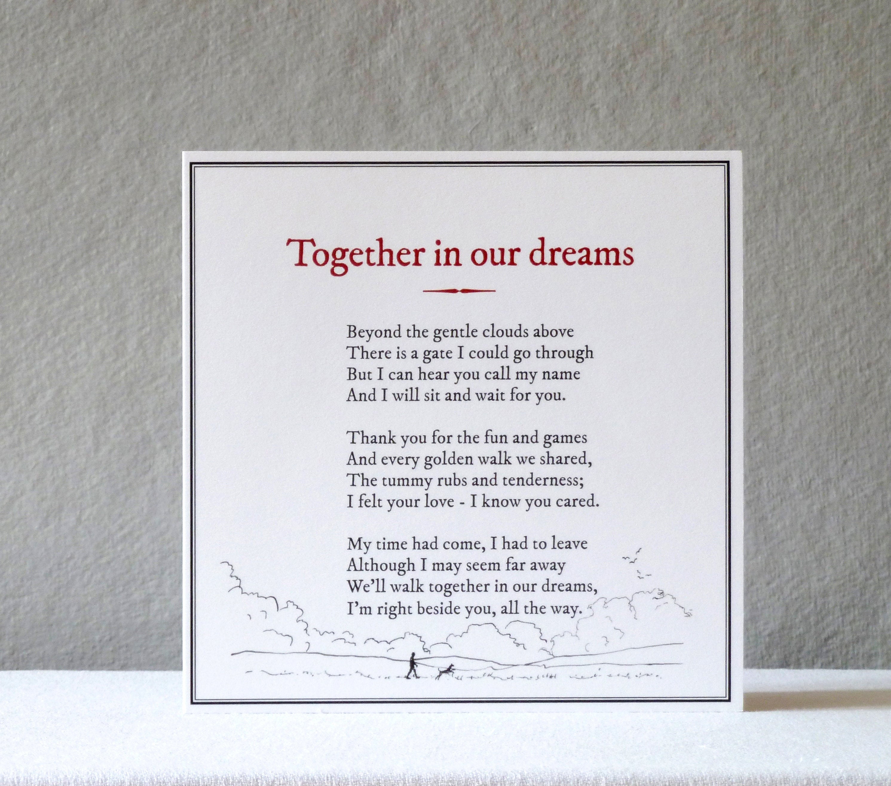 Dog loss card/Pet loss poem