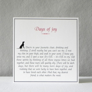 Carte de sympathie pour chien/carte de perte de chien/carte commémorative de chien
