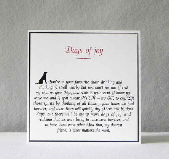 Dog Loss Sympathy Card: Pet Memorial Card