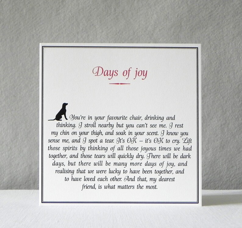 Dog Loss Sympathy Card: Pet Memorial Card image 1