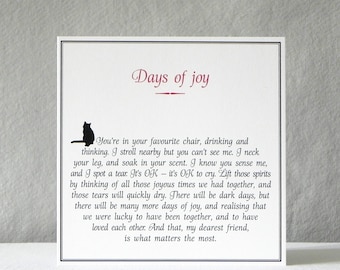 Cat Sympathy Card: Loss of Cat Memorial