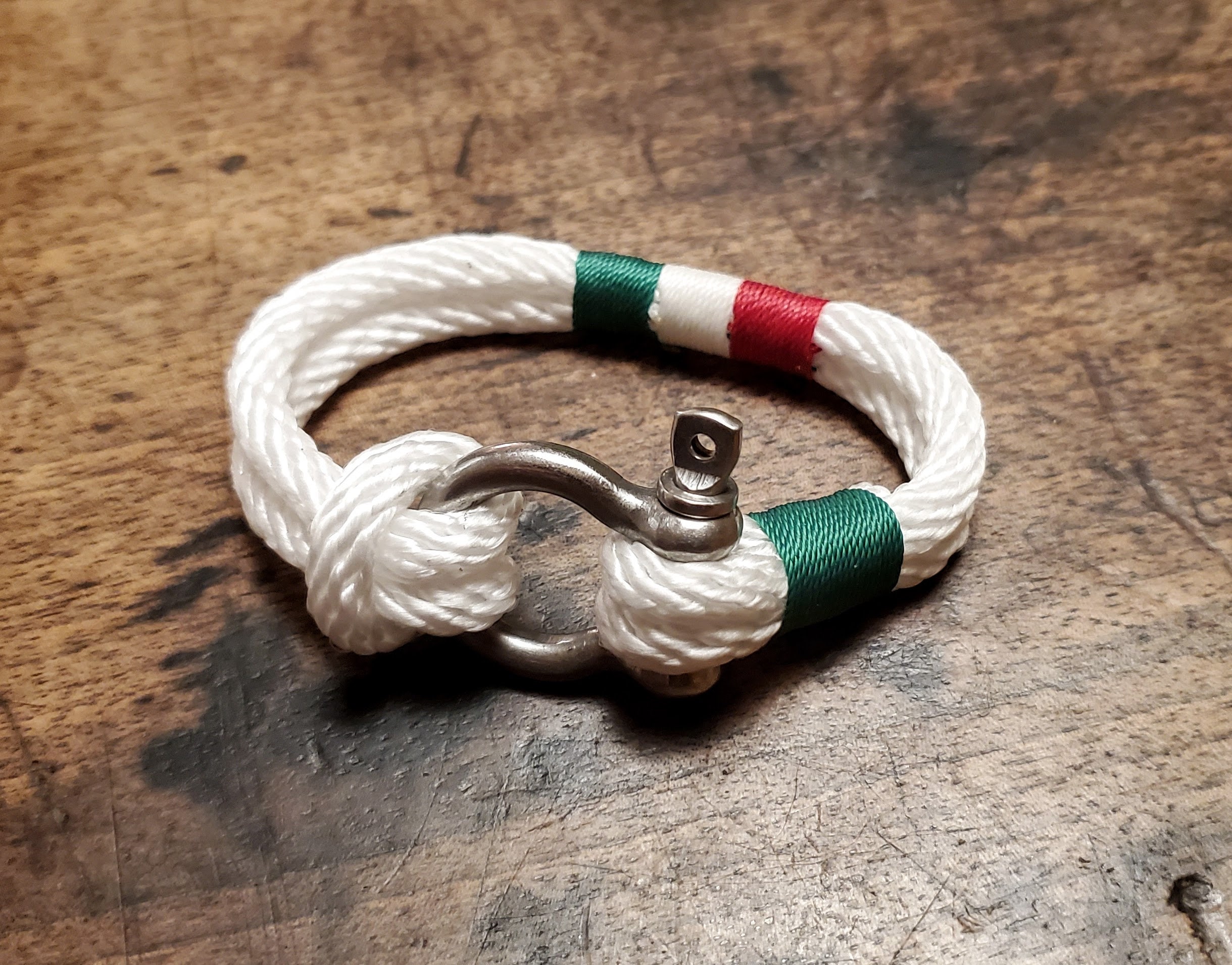 Italian Flag Nautical Shackle Bracelet by Sconset Design Etsy