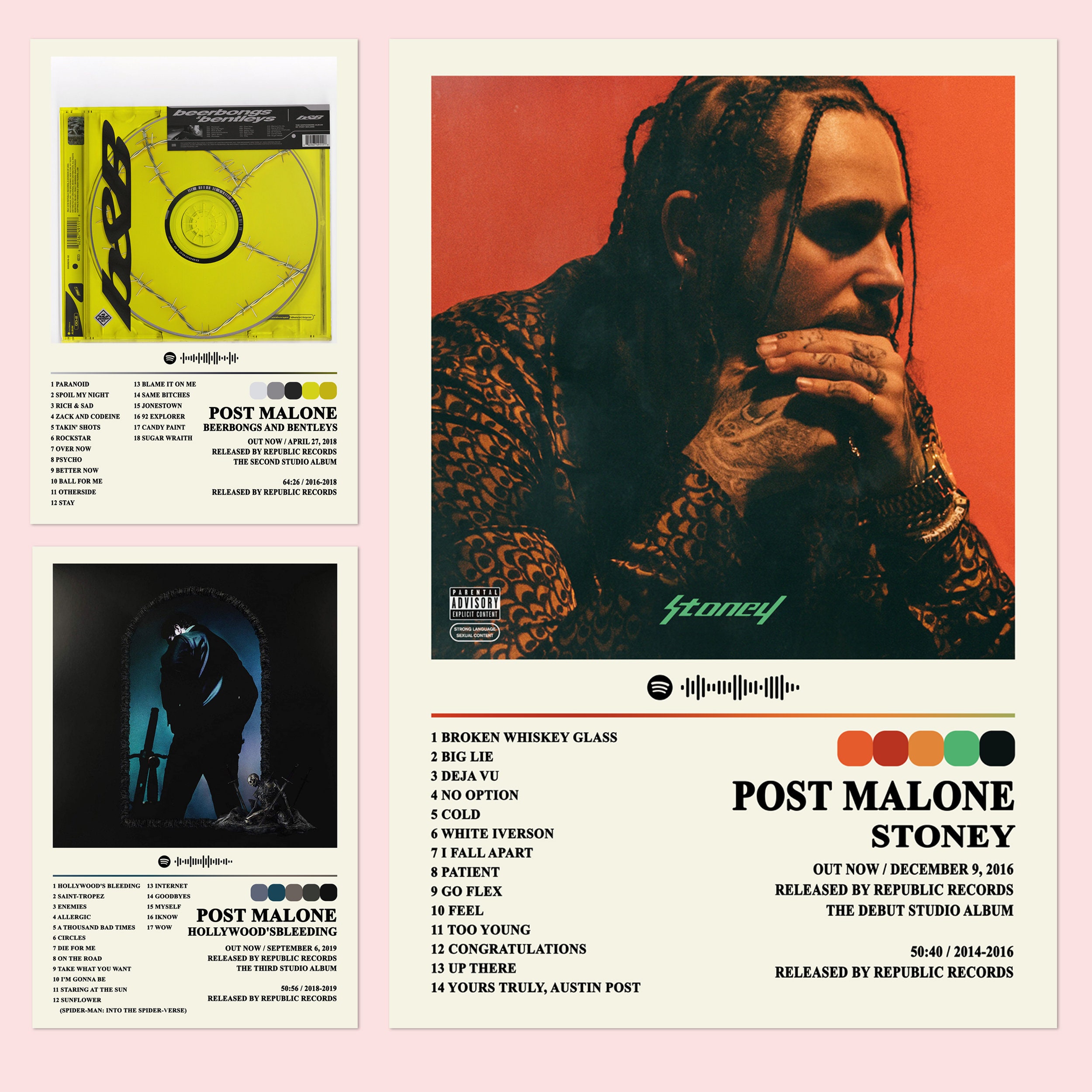 Post Malone Album Poster Album Cover Posters Poster Wall Etsy