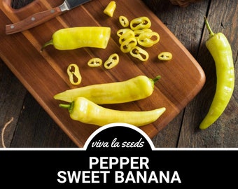Pepper, Sweet Banana | 25 Seeds | Easy to Grow | Heirloom | NonGMO | Capscium annuum
