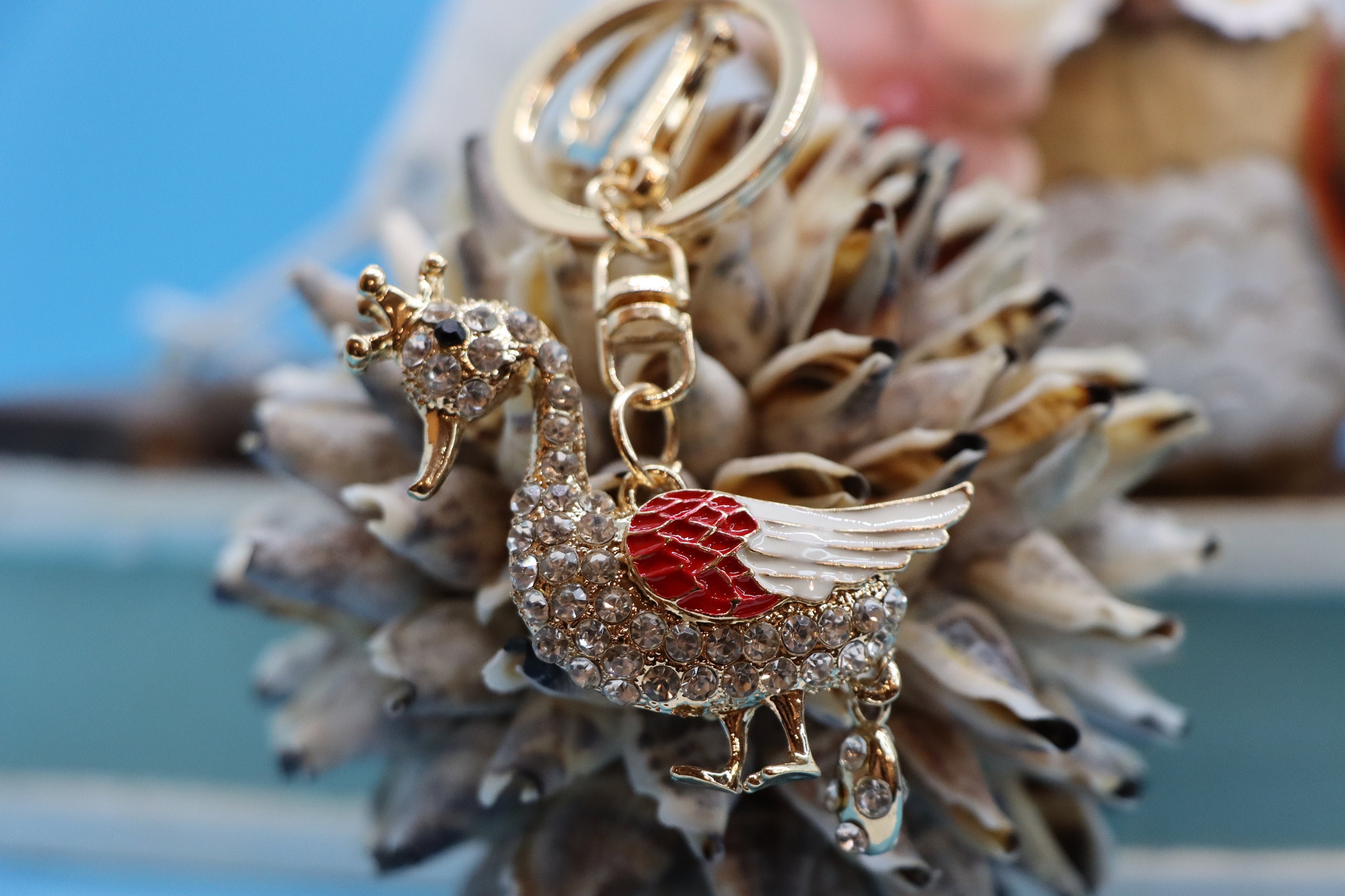 Creative Diamond Duckling Keychain Duck Keychain Key Etsy