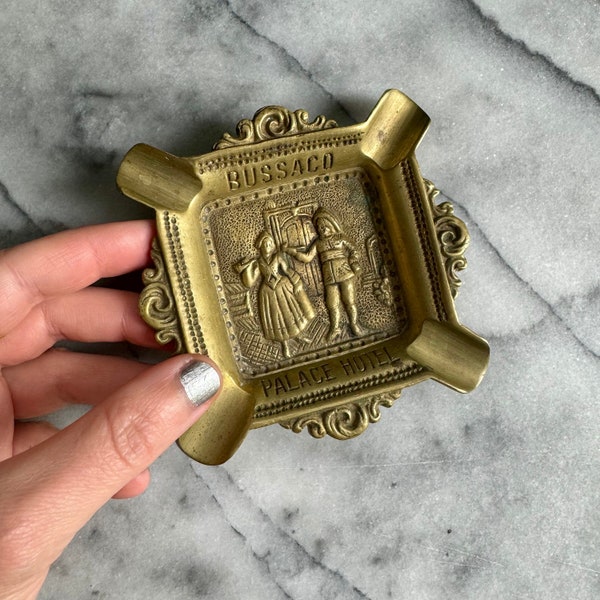 Vintage Brass Ashtray - Bussaco Palace Hotel Souvenir Ashtray