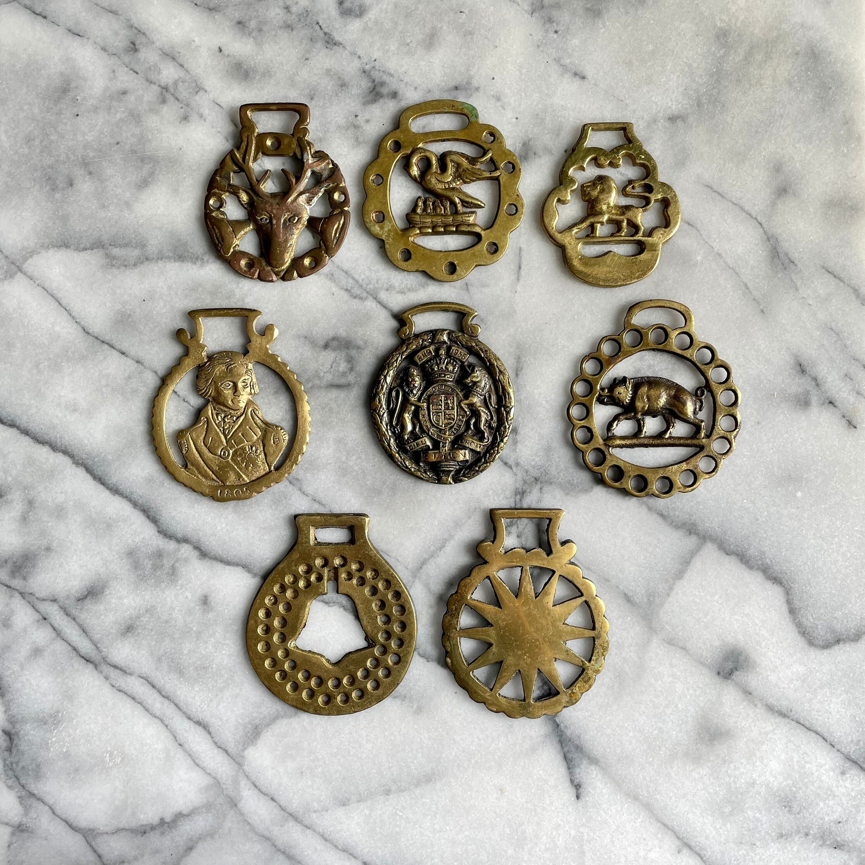 Pick Your Own Vintage Brass Horse Medallions 