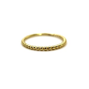 Soft Gradation Ball Yellow Gold Ring, Yellow Gold Stacking Ring / Best Gifts / Small Ring Gold / 18k Yellow Ring / 24k Rings / Lighting Case