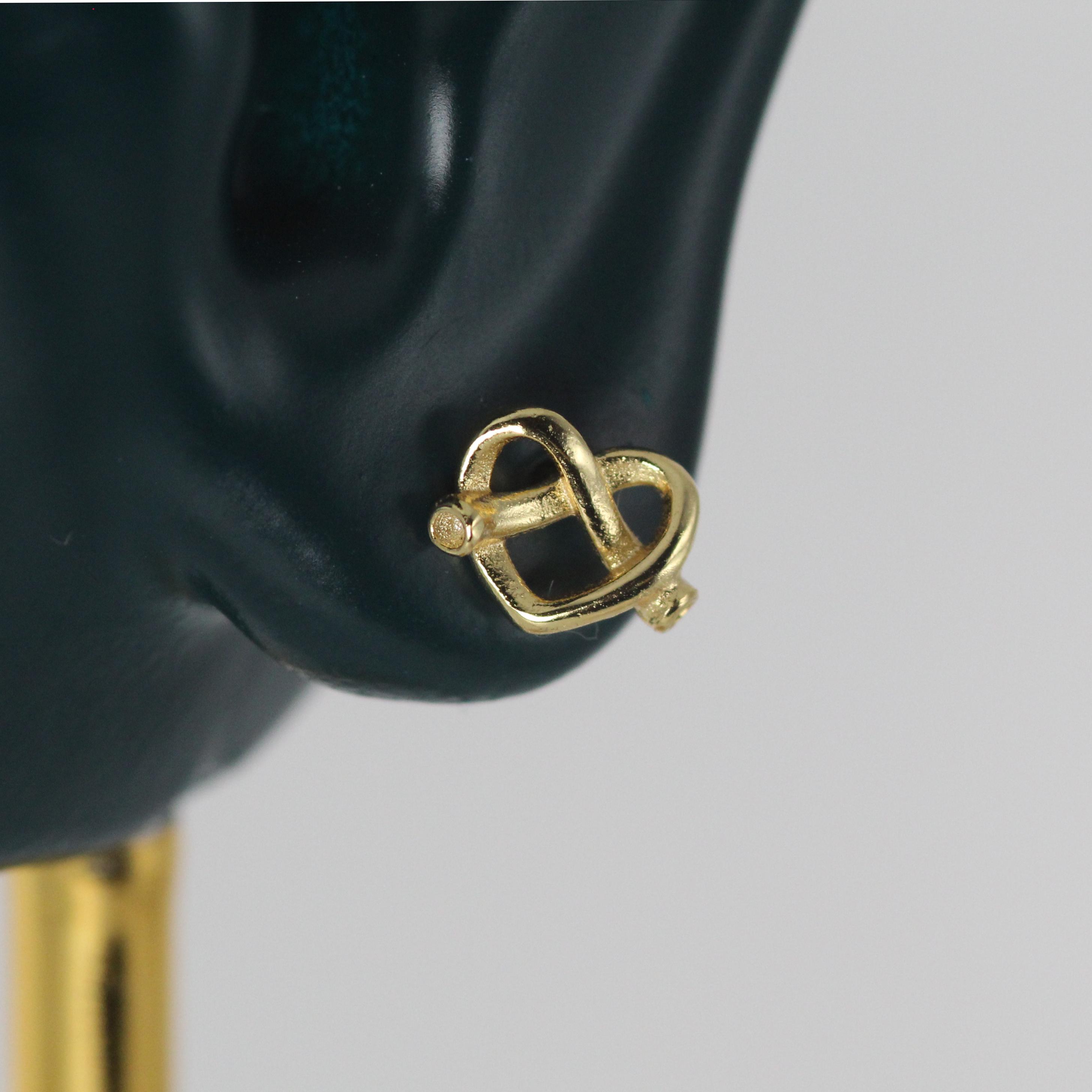 14k Pretzel Heart Stud Earrings, New York Pretzel Love