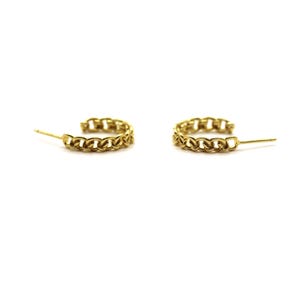 Gold Chain Hoops. Gold Hoops. Chain Hoops Gold, Earrings for Her, Trend Earrings. Everyday Earrings gold