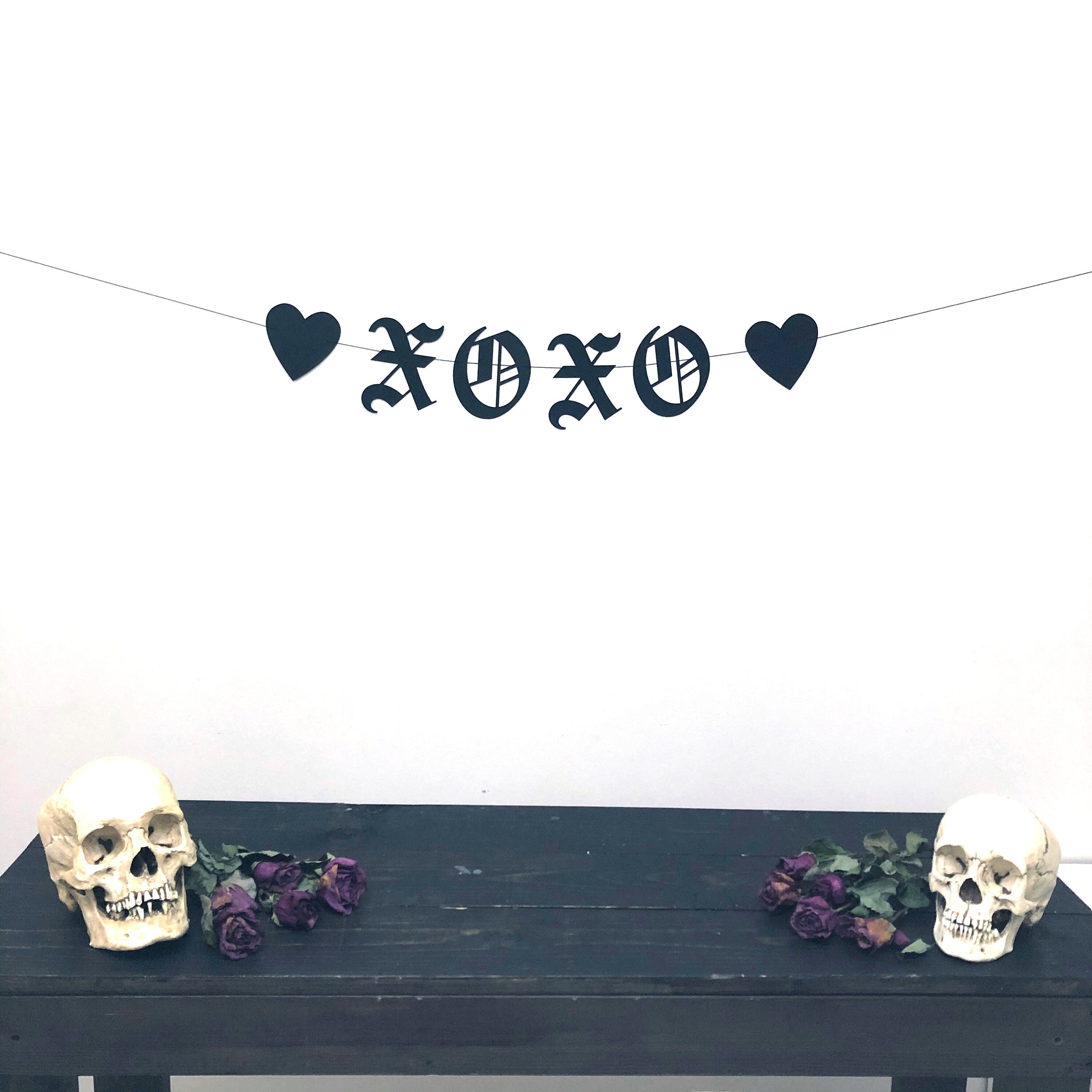 Gothic Letter XOXO Banner, Old English Mother's Day Banner, Gothic Mothers Day Banner, Valentines Banner, Gothic Valentines Banner