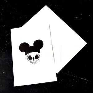 Cartão gótico do Mickey, cartão de aniversário emo, cartão de 30º aniversário, cartão de aniversário, cartão de dia dos namorados, cartão de Halloween, cartão alternativo