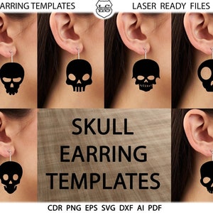 46 Skull & Wing Earring SVG Templates for Laser Cutting: Wood, Acrylic, Metal, Leather - Cricut and Plasma