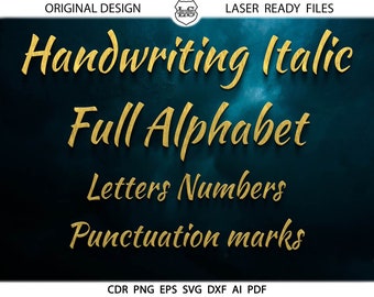 Handwriting Italic Alphabet Svg, Elegant letters Svg, Elegant Alphabet Svg, Wax Seal Svg, Clipart, Png, Dxf, Vector Eps Cut Files Cricut