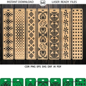 Bookmarks SVG, Bookmark SVG, Bookmark laser file, Bookmark Glowforge, Tribal Bookmarks svg, Glowforge svg Laser cut file Leather Bookmarks
