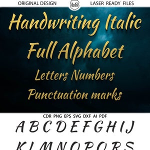 Handschrift Cursief Alfabet Svg, Elegante letters Svg, Elegant Alfabet Svg, Wax Seal Svg, Clipart, Png, Dxf, Vector Eps Cut Files Cricut