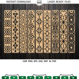 Bookmarks SVG, Bookmark SVG, Bookmark laser file, Bookmark Glowforge, Tribal Bookmarks svg, Glowforge svg Laser cut file Leather Bookmarks