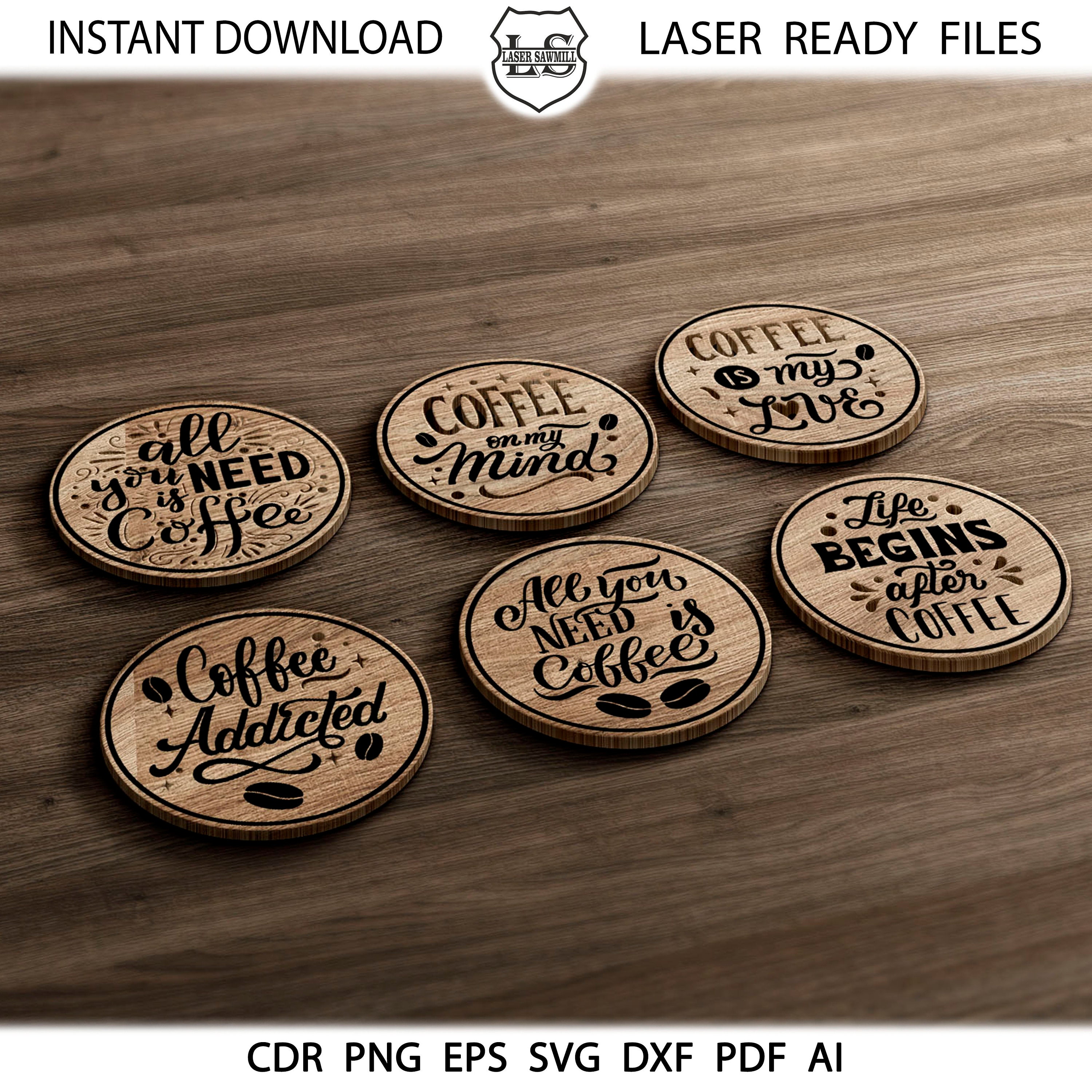 Insult Coasters Vector 18 Coffee Coasters, Coffee Round Coaster Grill Trivet Templates Coffee ...
