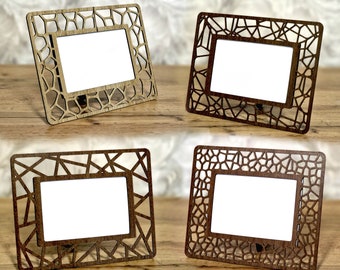 4 File in formato SVG cornice per foto taglio laser File in formato SVG Glowforge cornice per foto Modello vettoriale per cornice per foto tagliata al laser File dxf per cornice per foto Cricut
