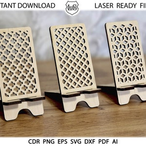 Phone Stand Svg, Phone Stand Glowforge, Phone Stand Laser Cut File, Svg Laser Cut Files, Laser Pattern Svg, Dxf Files, Laser Pattern Svg