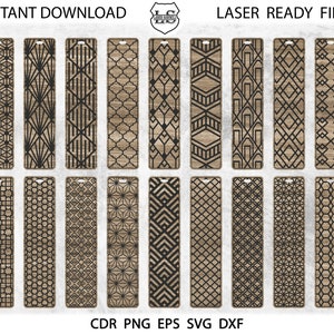Geometrische bladwijzers SVG, set van 18 bladwijzer SVG, laser bladwijzer bestand, bladwijzer Glowforge, Floral bladwijzers SVG, Glowforge SVG, laser gesneden bestand