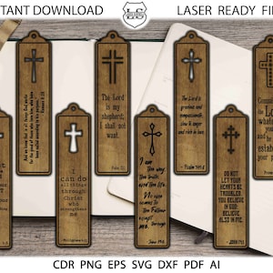 Religious Bookmarks SVG, Easter Bookmarks Design Bundle, SCORED File, Dxf, Pdf, Cdr, Ai, SVG Instant Download, Glowforge, Laser Cut