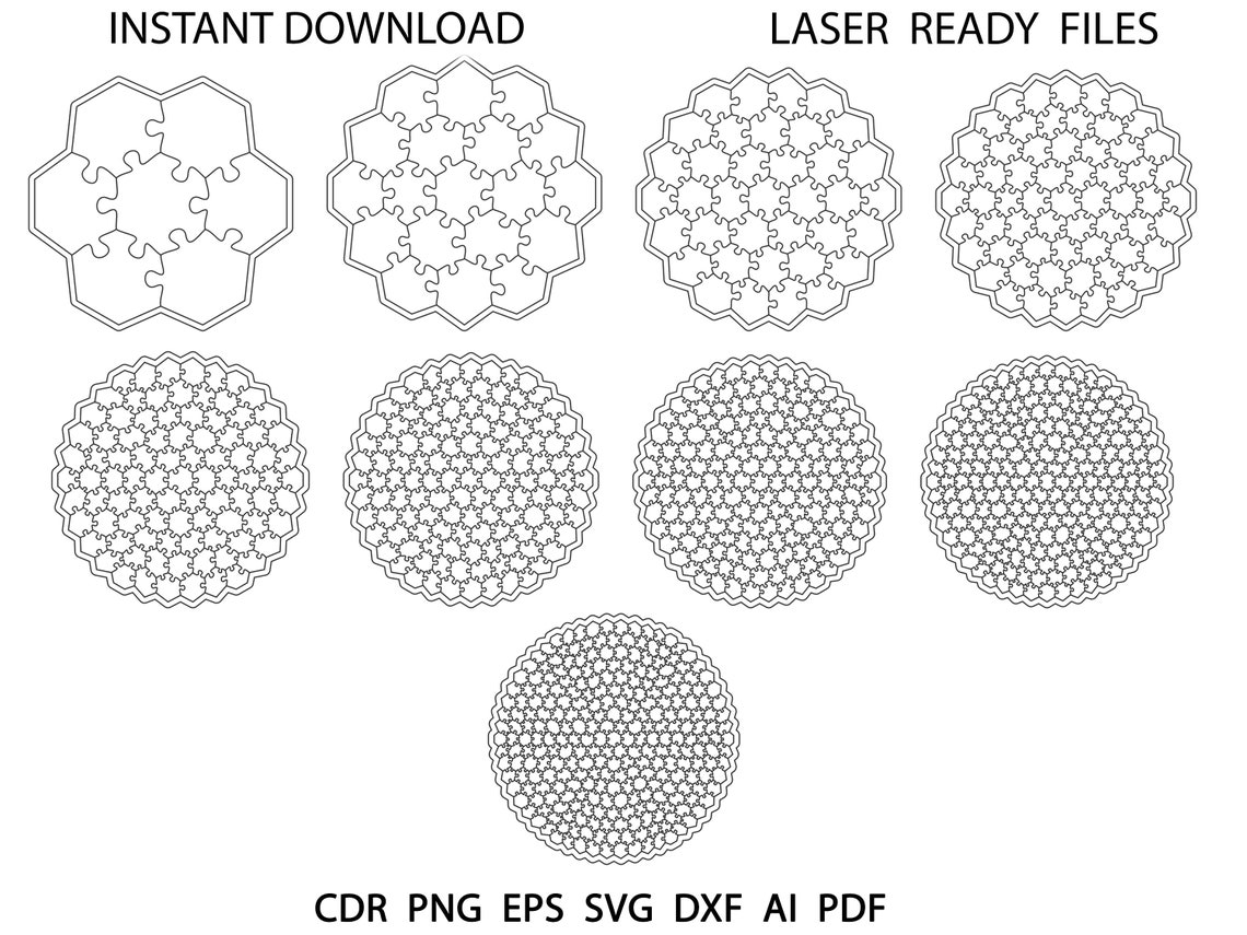 Puzzles Svg Jigsaw Puzzles Svg Circle Puzzles Laser Etsy