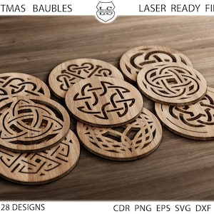16 Keltische onderzetters SVG, SVG Keltische knoop, Home Decor SVG, Coaster Grill, Digitale svg dxf Bestanden Lasersnijden Glowforge bestanden Cricut bestanden