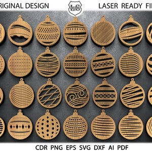 28 Kerstballen svg, Kerstversiering Gesneden Vijlen, Kerstboom Ornamenten SVG, Laser gesneden vijlen, Cricut, Silhouet, Glowforge,