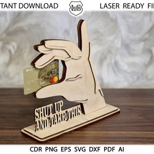 Titular de la tarjeta de regalo personalizado, titular de la tarjeta de regalo Glowforge, tarjeta de regalo de feliz cumpleaños svg regalo de cumpleaños Svg, archivo de corte láser SVG de Glowforge,