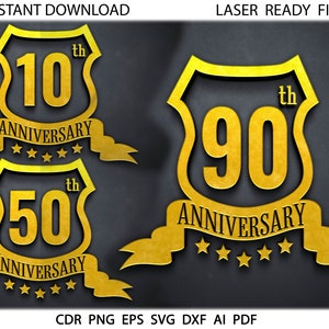 Anniversary bundle svg, 50th Anniversary SVG, 10 Year Anniversary svg, Glowforge files, Cut files Digital download | CDR | PNG | Sublimation